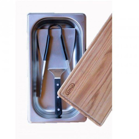 Ustensiles Plancha Spatule Pince Coffret du chef Bac gastro Planche à découper ENO