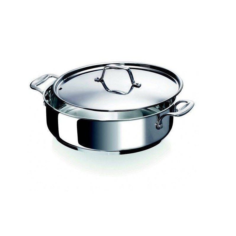 Couvercle En Verre Beka Cristal 28 Cm Avec Cerclage Inox Et Anse
