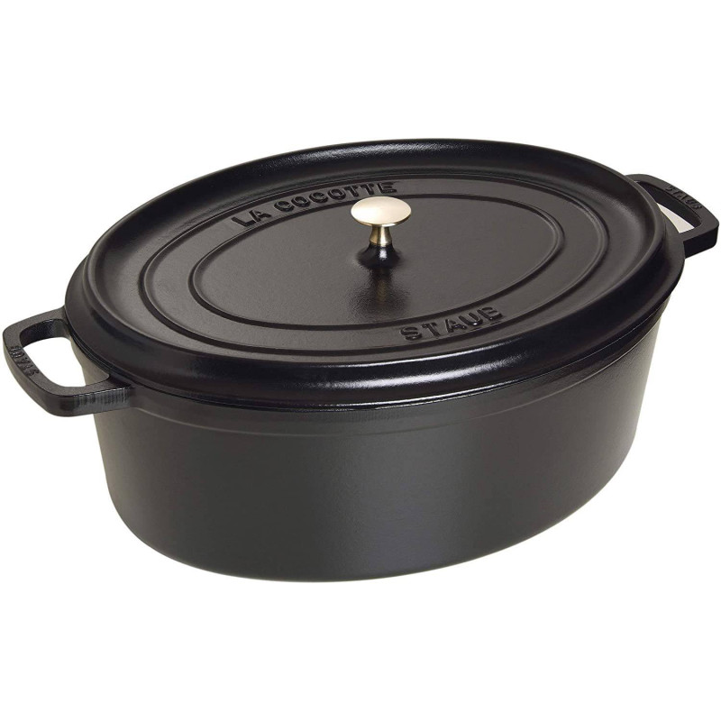 Cocotte ovale fonte noire 35 cm