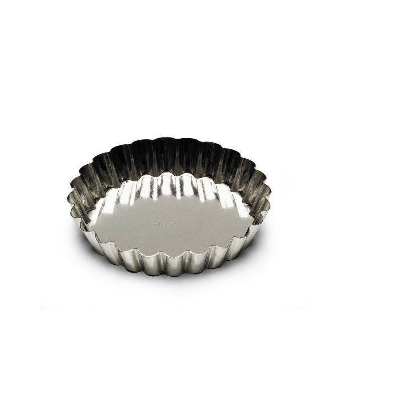 Moule à Manqué rond cannelé Tartelette Fer Blanc GOBEL D100