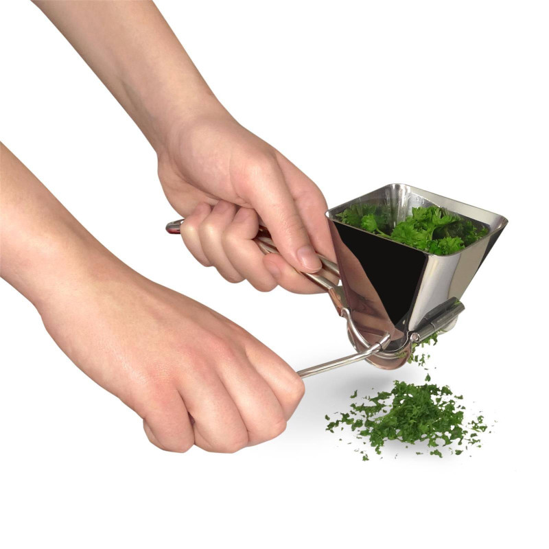 Hachoir à Herbes Et Ail Tredoni - 12 Lames Acier Inoxydable - Fabriqué En Italie