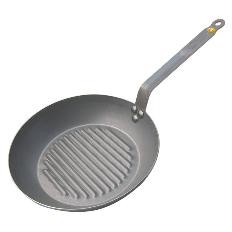 MINERAL Poêle GRILL en tôle d´acier cire d´abeille de BUYER D 26 cm SC