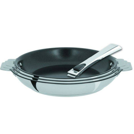 CASTELINE Poêle amovible Inox Multiply revêtement Exceliss+ CRISTEL D28