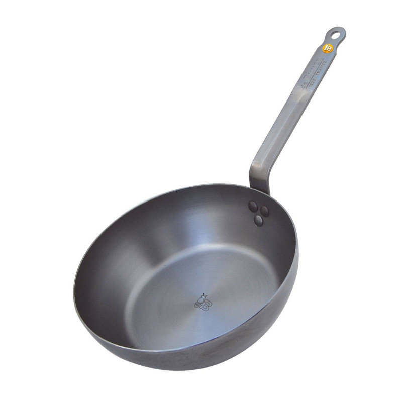 MINERAL Poêle Paysanne à bord haut en tôle d´acier cire d´abeille de BUYER D 24 cm