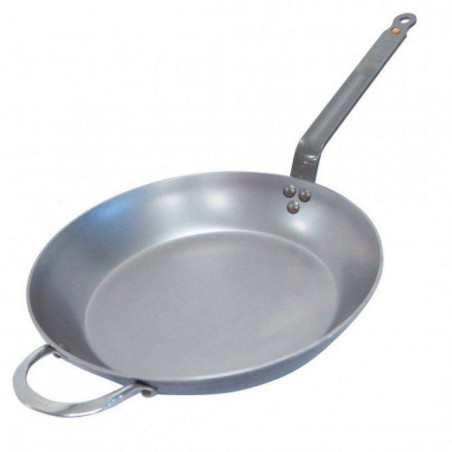 Poêle à Marrons De Buyer – 28 Cm, Tôle D’Acier Bleuie, Fabriquée En France