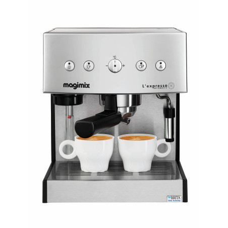 MAGIMIX Machine à Café Expresso  Cafetière Automatique  Dosettes/Café moulu Chromé Mat