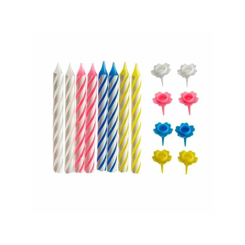 20 bougies d'anniversaire couleurs acidulées ScrapCooking ® 20 bougies