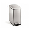 Poubelle de cuisine rectangle à pédale Simplehuman 10 L Inox