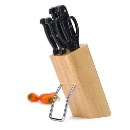 Bloc Couteaux en bois 6 pièces