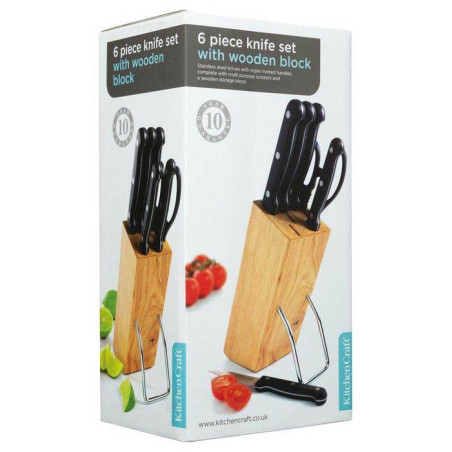 Bloc Couteaux en bois 6 pièces