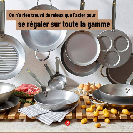 MINERAL Poêle à blinis en tôle d´acier cire d´abeille de BUYER D 27 cm