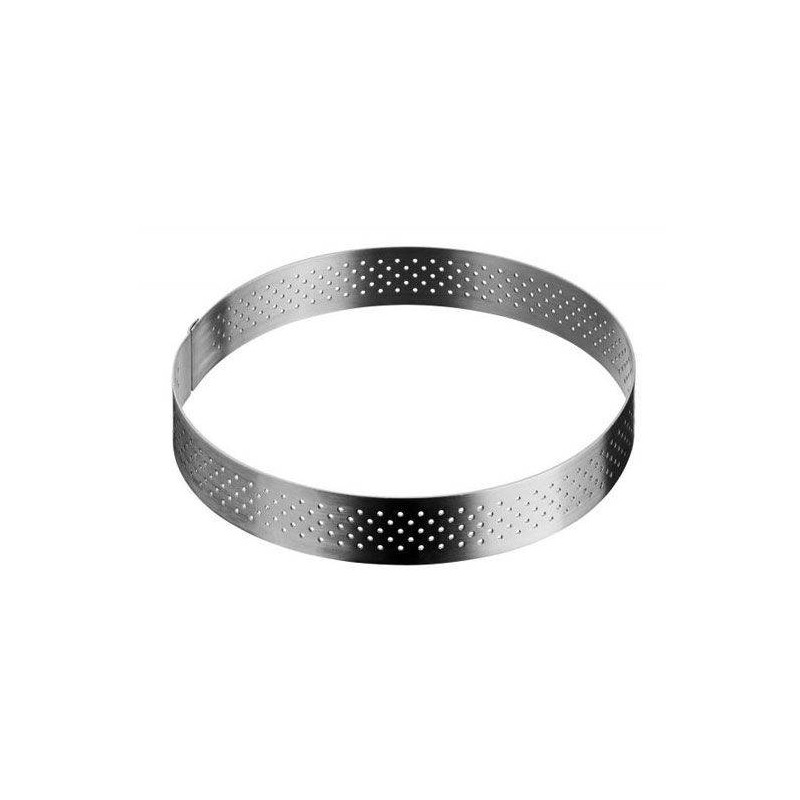 Cercle à tarte Inox perforé de BUYER H 2 cm D 7.5 cm