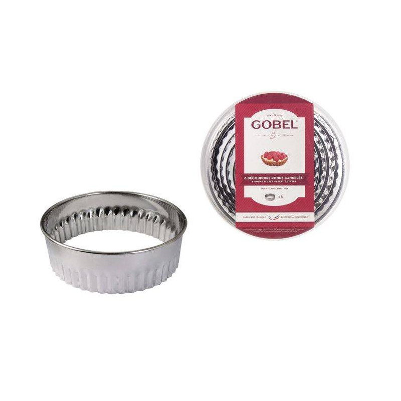 Tourtière Ronde Gobel En Fer Blanc - Fond Mobile, Cannelée - Diamètre 26 Cm - Made In France, Cuisson Jusqu'à 250°C