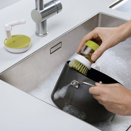 PalmScrub Brosse à vaisselle distributeur de savon Joseph Joseph GRIS