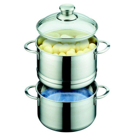 Cuit Vapeur Inox + Couvercle verre MIRAGE D20 GSW