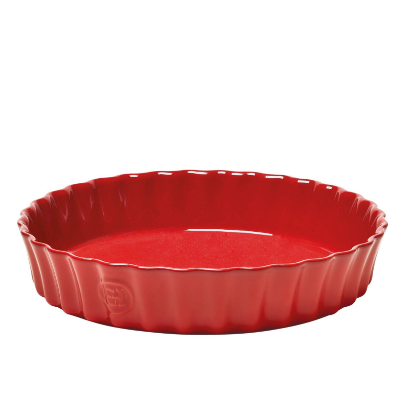 Moule à Tarte Cousances 26cm – Fonte émaillée Rouge/orange – France Vintage