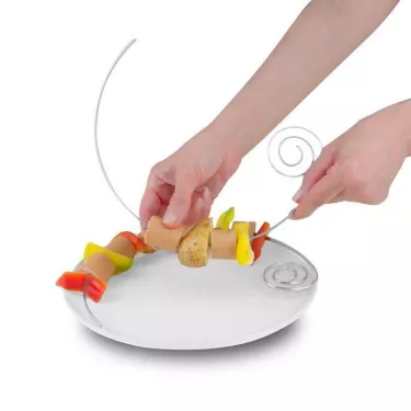 Lot de deux brochettes rondes