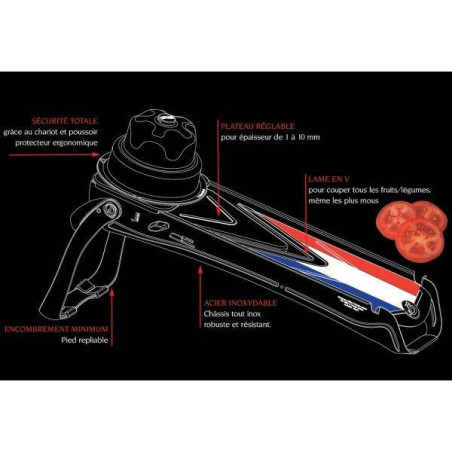 Mandoline VANTAGE Tout Inox De BUYER - 4 Juliennes 2/4/7/10 mm