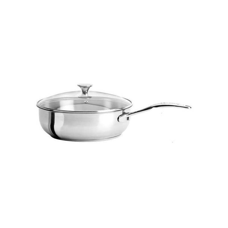 COOKWAY Master Sauteuse Inox Couvercle verre cerclé inox D24 by CRISTEL  SC