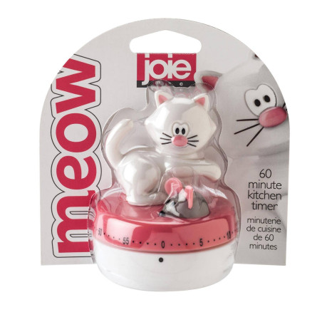 Minuteur mécanique JOIE Chat Souris BLANC