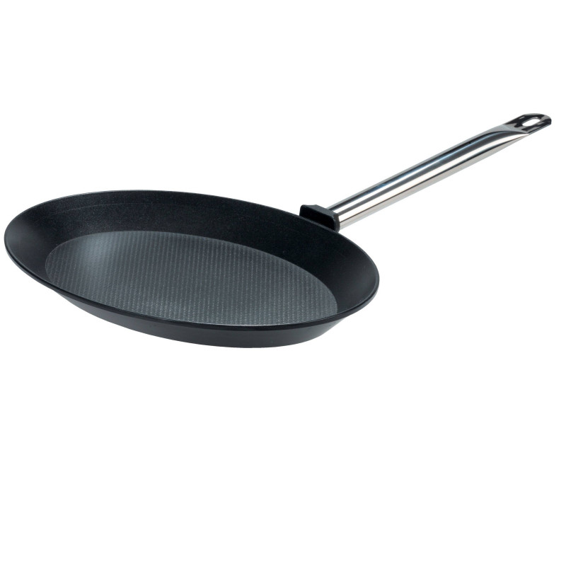 Poêle à poisson 40x28 en fonte d´aluminium revêtue TITANIUM Gastro Manche Inox GSW