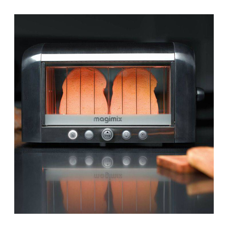 MAGIMIX Toaster Grille Pain électrique VISION Inox Brossé et Poli Brillant