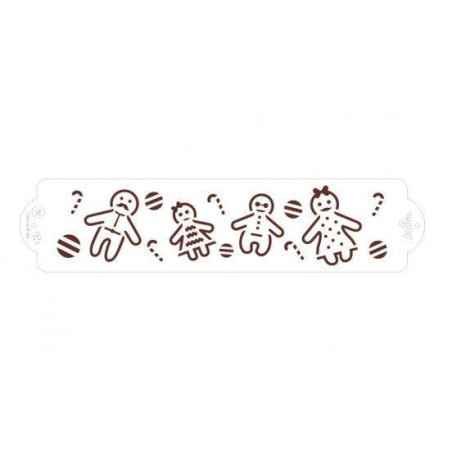 Pochoir Gingerbread Family...