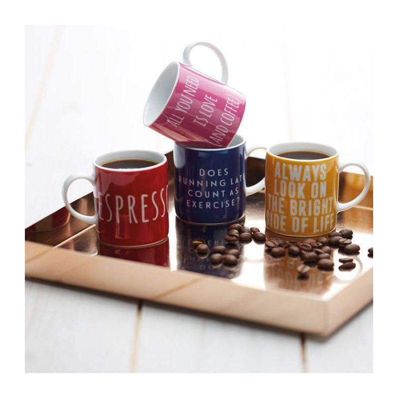 Tasse à Café En Porcelaine 80ml Avec étoiles Multicolores Kitchen Craft - Micro-ondes Et Lave-vaisselle