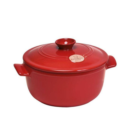 Cocotte Ronde Emile Henry FLAME - Céramique Noire 26 Cm - Induction Compatible