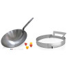 Wok fond conique tôle acier de Buyer D35
