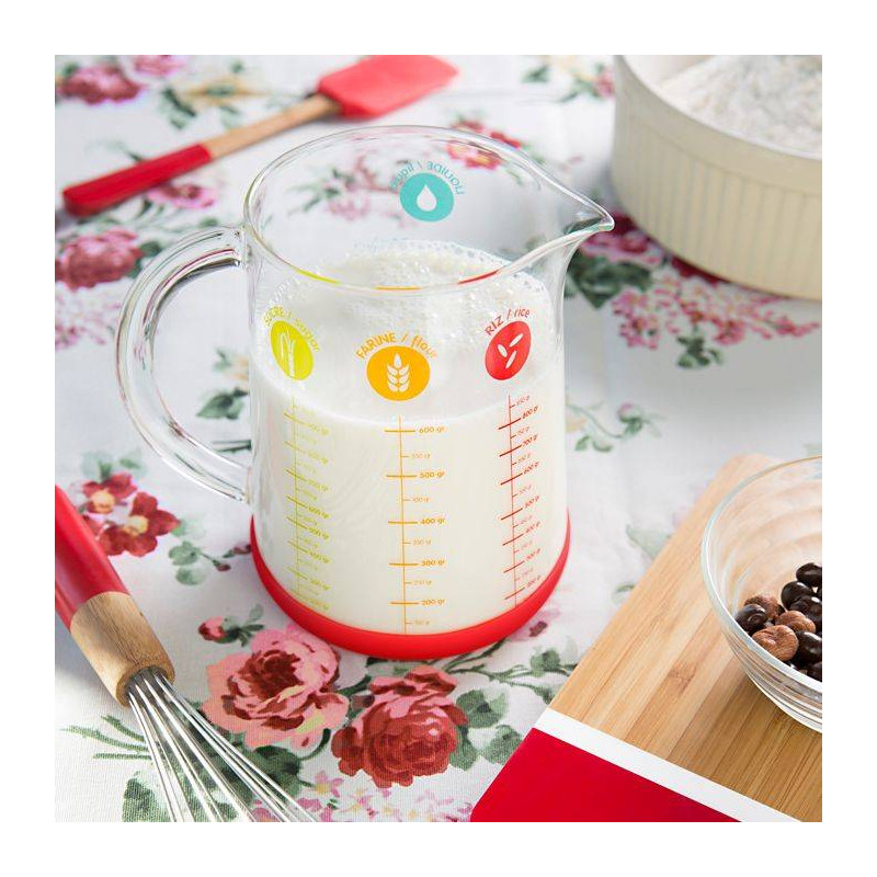 Pichet à mesurer en verre ml,cl,dl,L Pebbly 1 L