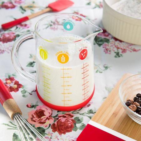 Pichet à mesurer en verre ml,cl,dl,L  Pebbly 1 L