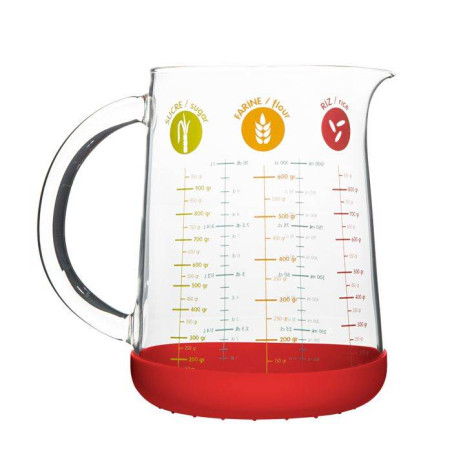 Pichet à mesurer en verre ml,cl,dl,L  Pebbly 1 L