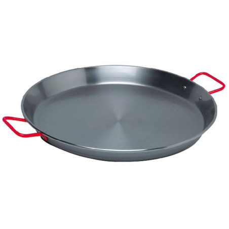 Plat à Paëlla D46 sur chariot et réchaud Andrieu en acier émaillé La Ideal