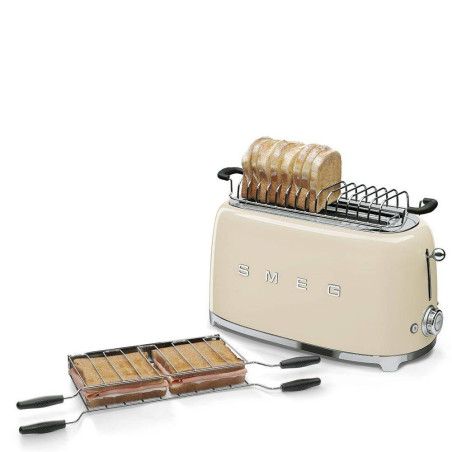 Toaster 2 fentes Long Grille pain Années 50 SMEG Crème