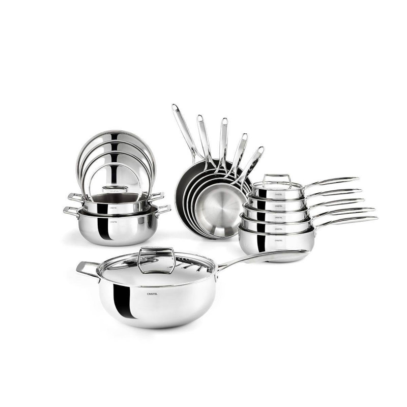 Poêle Inox Castel'Pro 28cm Avec Poignée Fixe - Compatible Induction, Gaz, Vitrocéramique, électrique - 13