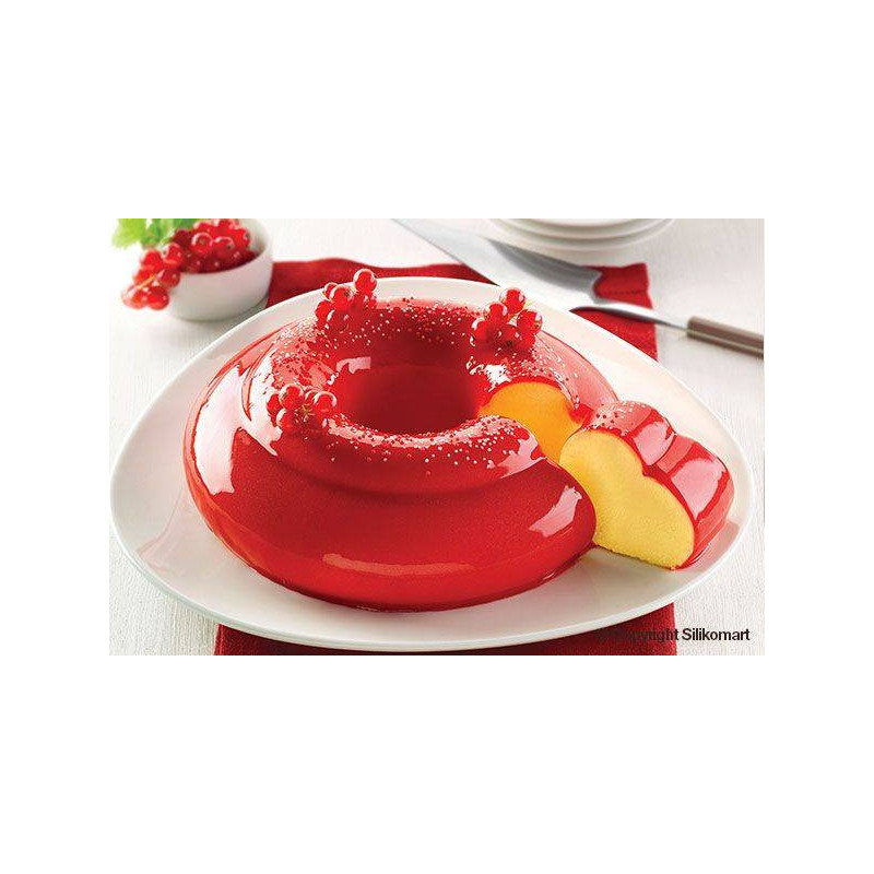 ABBRACIO Moule rond découpe coeur en silicone SilikoMart 3Design D22 cm