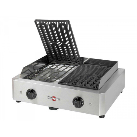 Gril Barbecue électrique Mythic XL 3400 W plaque fonte émaillée  KRAMPOUZ