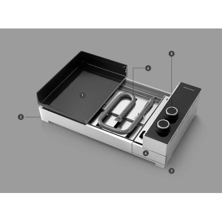 Plancha GAZ en fonte Châssis Inox FORGE ADOUR 3 feux PREMIUM 75