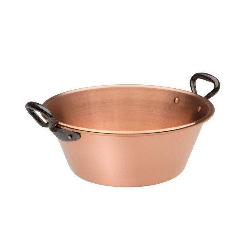 Bassine à Confiture En Cuivre Avec Poignées Laiton – Diamètre 37 Cm – Bon état