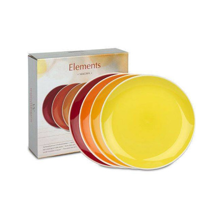 MAGMA Assiette dessert en porcelaine Jaune à Rouge - Les 4