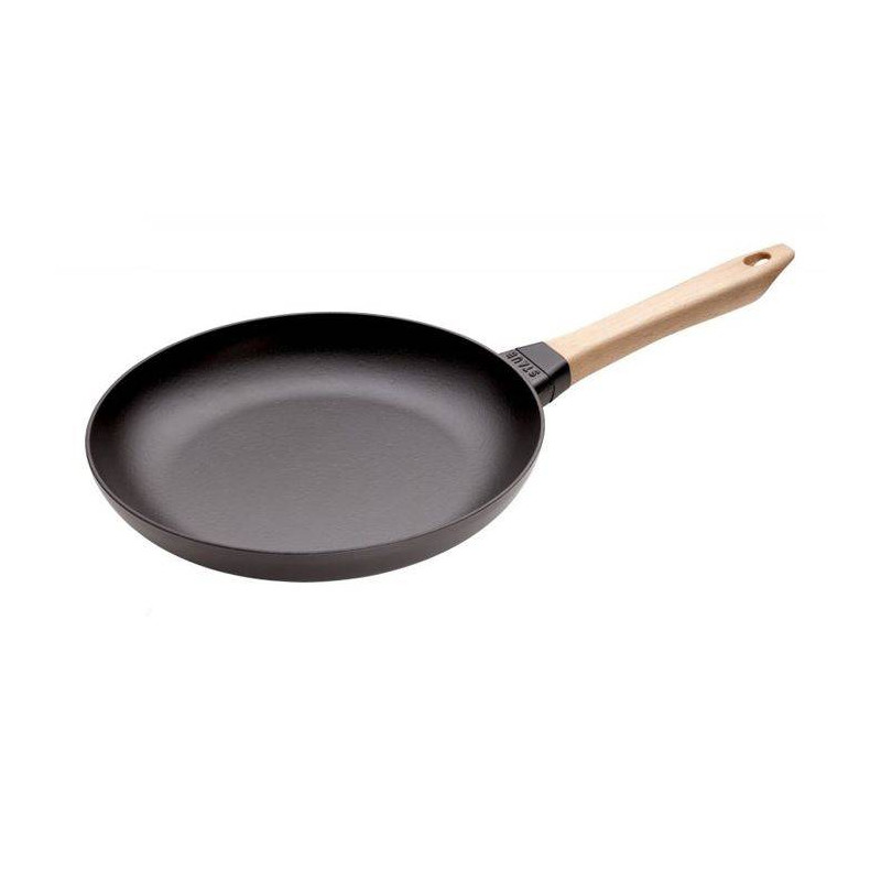 Poêle en fonte de 28 cm de 55 mm de haut avec manche en bois BRIZOLL