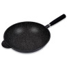 JULIENNE GRANIT Wok en Fonte Aluminium Induction avec Manche amovible D32