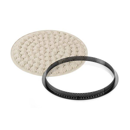 KIT TARTE MERINGUE cercle tarte et moule décor meringue en silicone SilikoMart 3Design