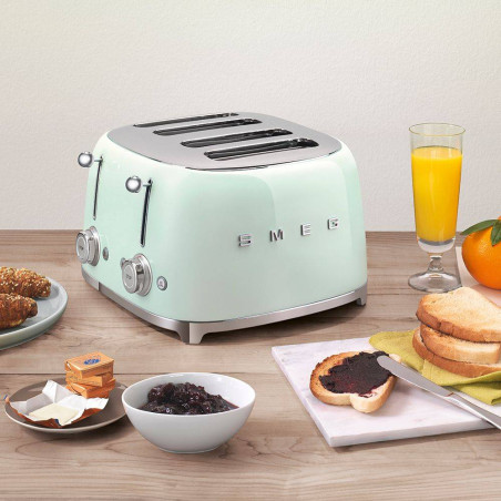 Toaster 4 fentes Grille pain Années 50 SMEG Vert d´eau