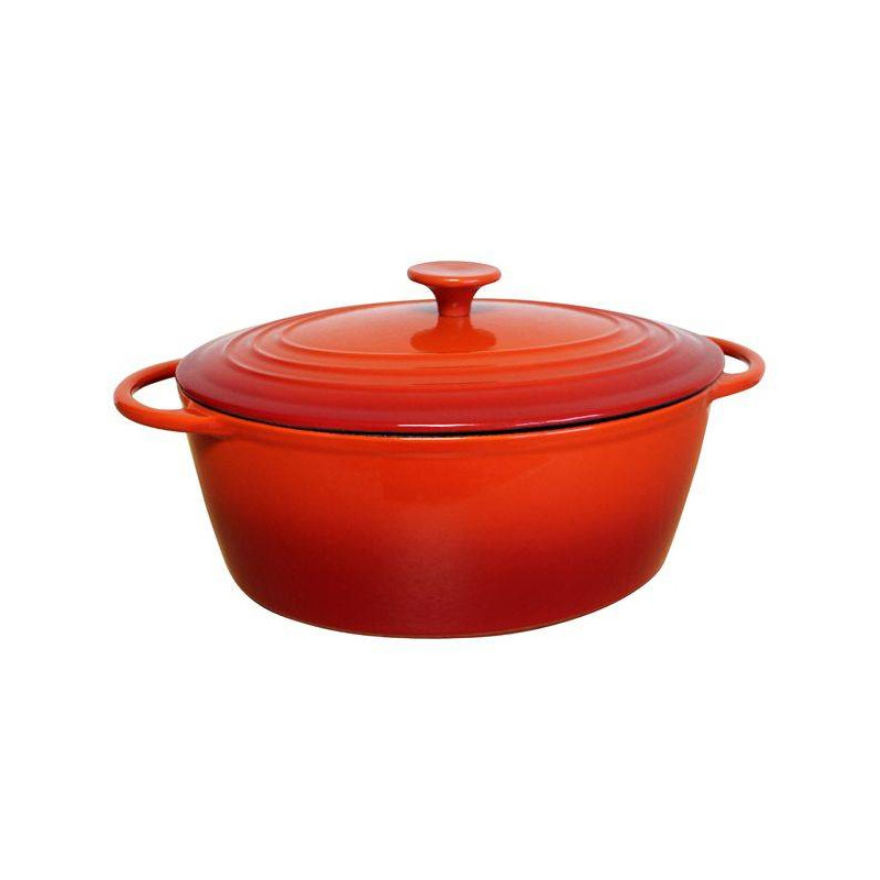 Cocotte ovale rouge fonte 9 Litres pas cher Cocotte ovale rouge fonte 9 Litres pas cher