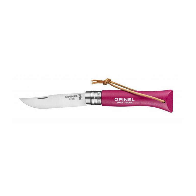 Baroudeur couteau de poche fermant, bague double sécurité N°6 OPINEL Rose Framboise