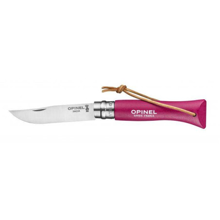 Baroudeur couteau de poche fermant, bague double sécurité N°6 OPINEL Rose Framboise