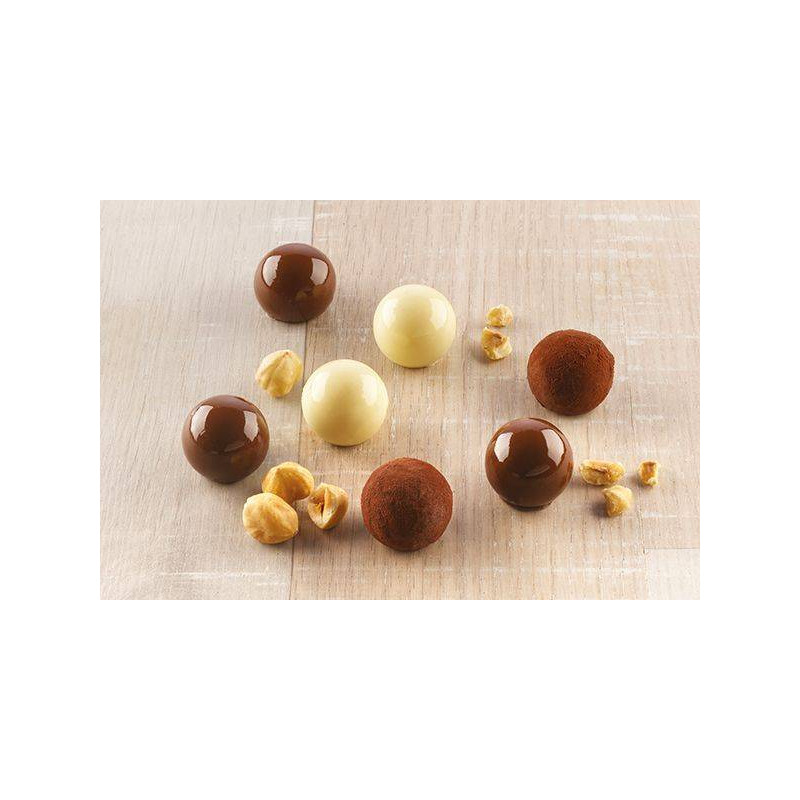 TARTUFINO Moule Chocolat mini boule Sphère en silicone SilikoMart 3Design