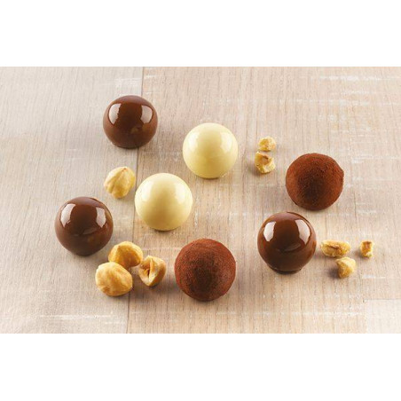 TARTUFINO Moule Chocolat mini boule Sphère en silicone SilikoMart 3Design